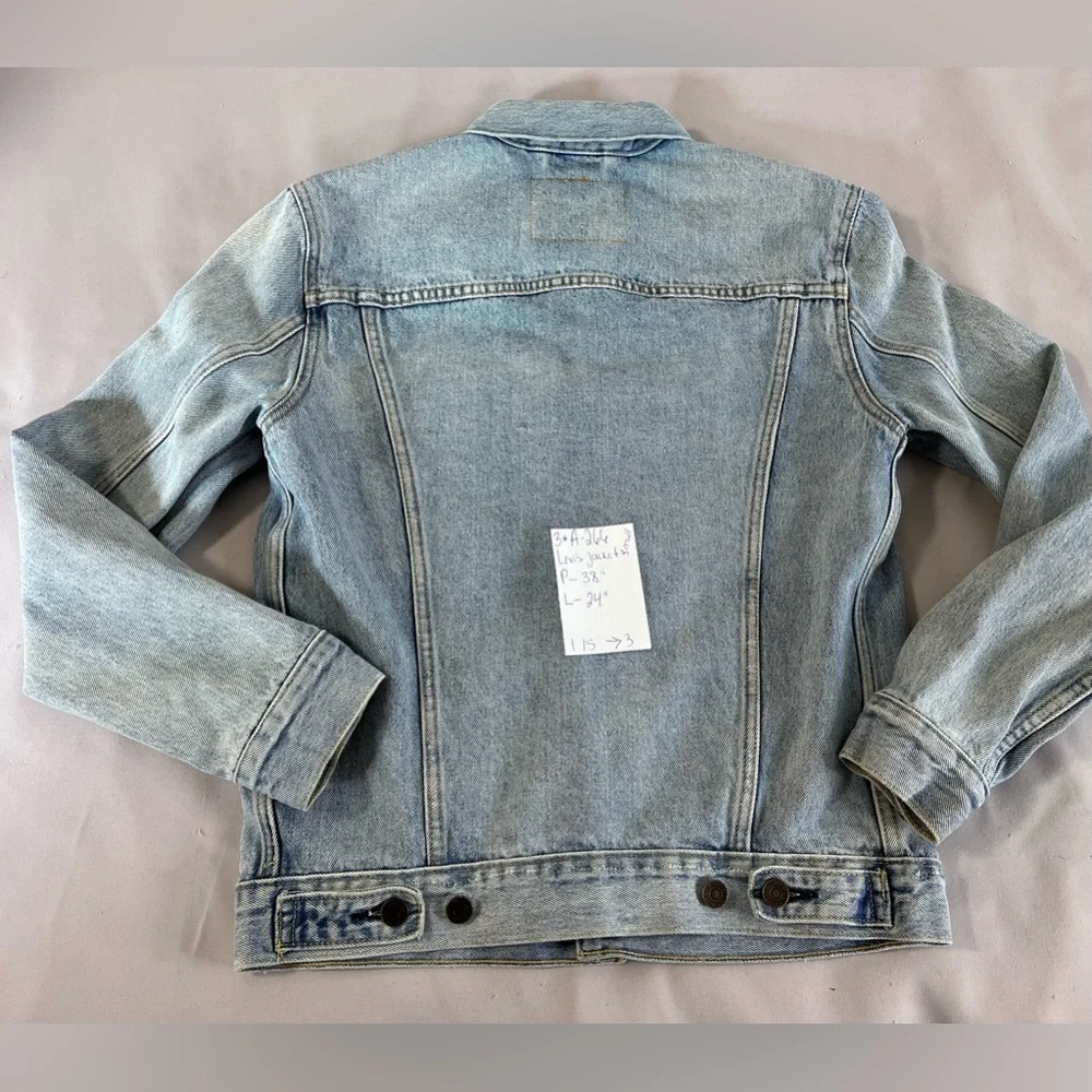 Levis Jacket Mens Sz Small Blue Vintage Premium Jean‎ Denim Trucker Cotton